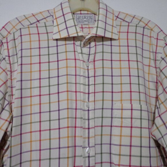 THE OXFORD SHIRT CO. MULTI-COLORED PLAID DRESS SHIRT SIZE 15 - Picture 7 of 7